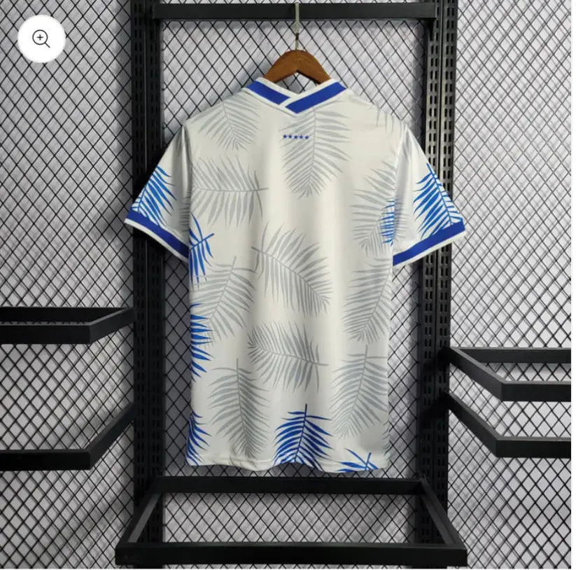 Maillot concept feuilles blanches et bleu Brésil FootXStore